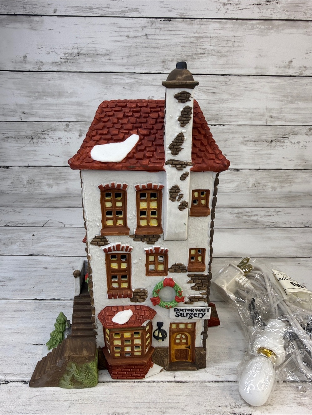Dickens Village Series Department 56 1990 Dr Watt Surgery Building Residence